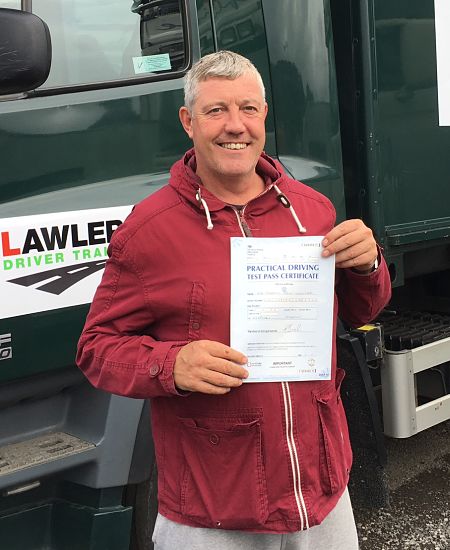 Gareth from Bradford with HGV class 2 driver pass certificate